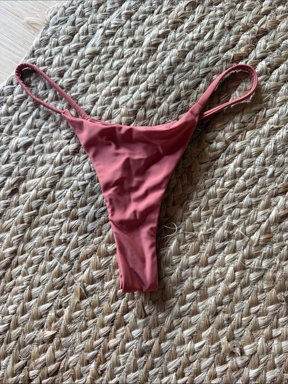High-Cut Bikini Bottom in Dusty Rose